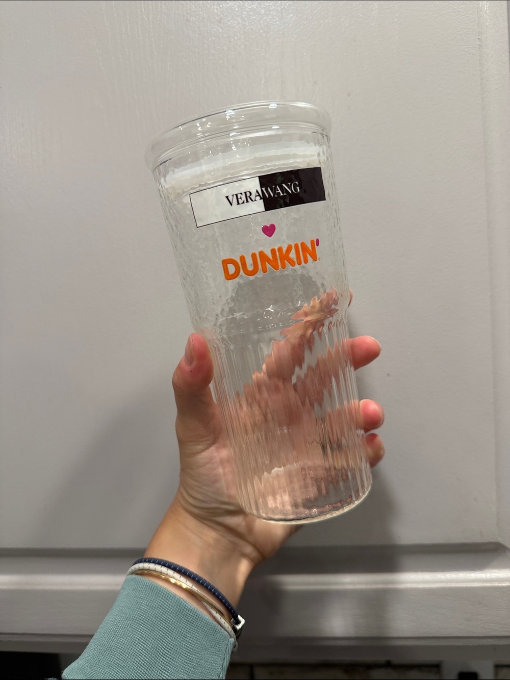 Vera Wang Clear glass Dunkin' Tumbler